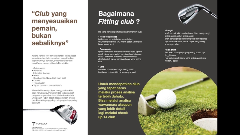 Desain club golf yang menyesuaikan pemain, bukan sebaliknya