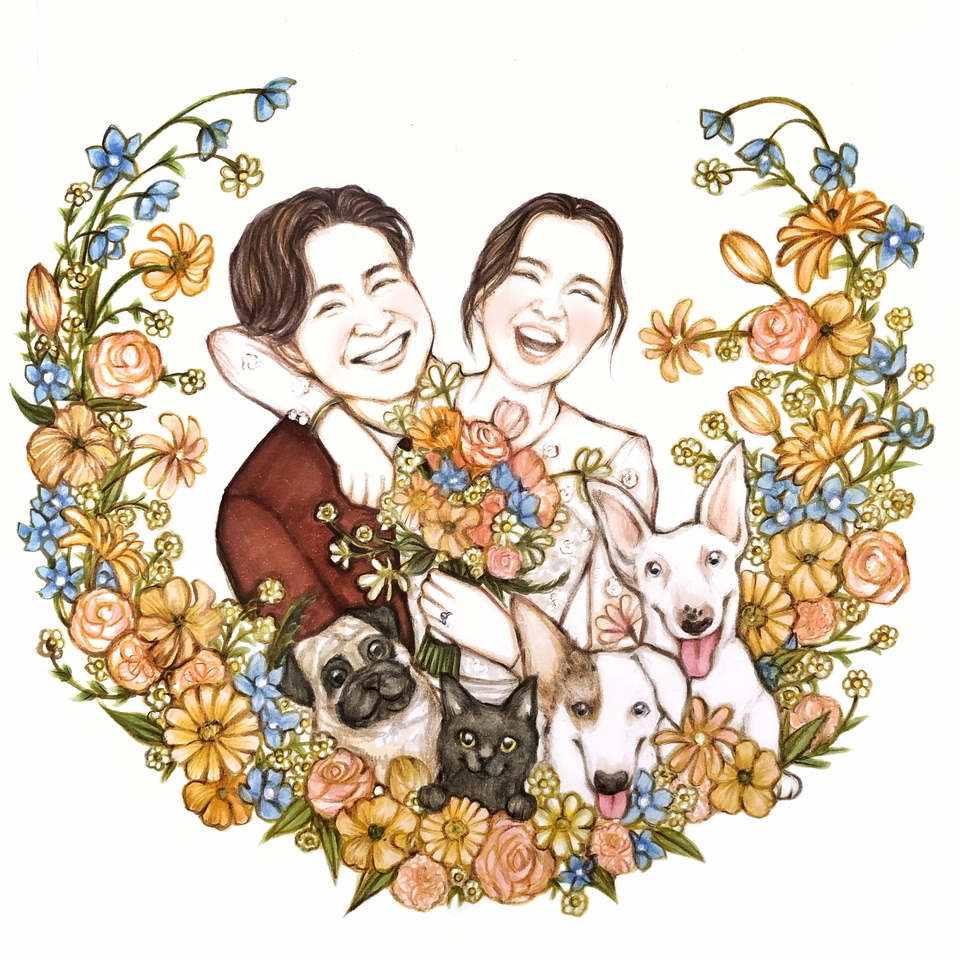วาดภาพเหมือน Portrait - รับวาดภาพ Portrait illustration สไตล์การ์ตูนน่ารักๆ - 3