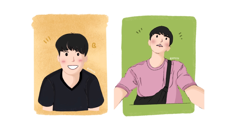 วาดภาพการ์ตูน - รับวาดภาพ style minimal แบบลายเส้น/ไม่มีลายเส้น เป็นของขวัญให้กับคนพิเศษ - 3