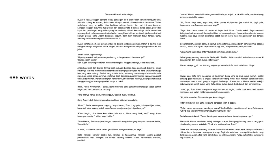 Jasa tulis fiksi cerpen novel puisi 