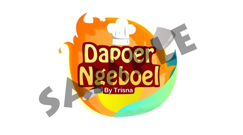 Desain logo Dapur Ngeboel, jasa desain logo restoran online murah.