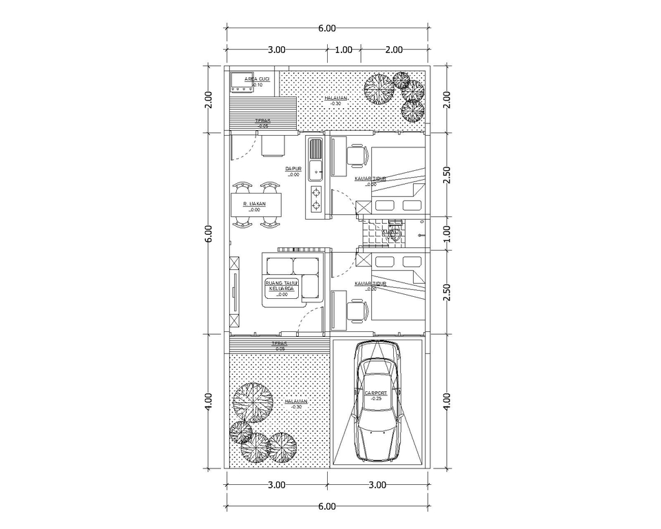 CAD Drawing - Jasa Gambar denah rumah 2D harga per rumah - Sehari bisa jadi - 3