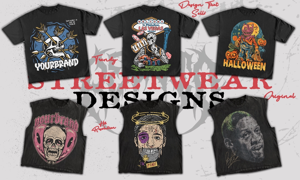 Desain kaos distro keren dan modern untuk brand streetwear