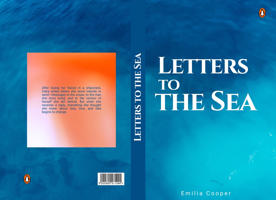 Sampul buku Letters To The Sea karya Emilia Cooper, novel tentang seorang wanita yang menulis surat kepada laut setelah selamat dari kecelakaan kapal.
