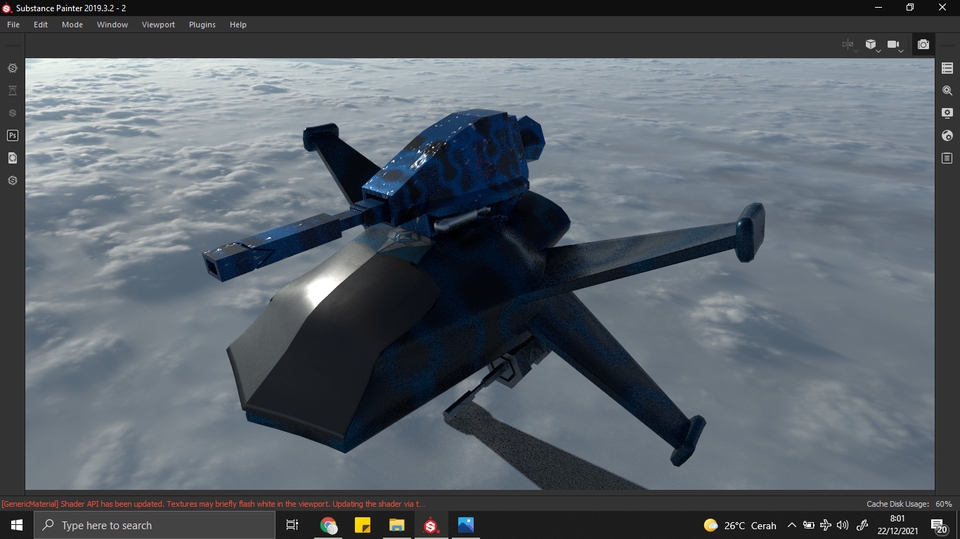 Jasa desain 3d exterior pesawat ruang angkasa sci-fi futuristic 3d model
