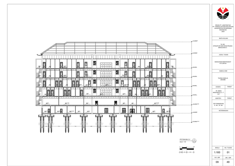 CAD Drawing - GAMBAR KERJA AUTOCAD 2D (GAMBAR TEKNIK, RUMAH 1 LANTAI, GEDUNG, DLL) - 4