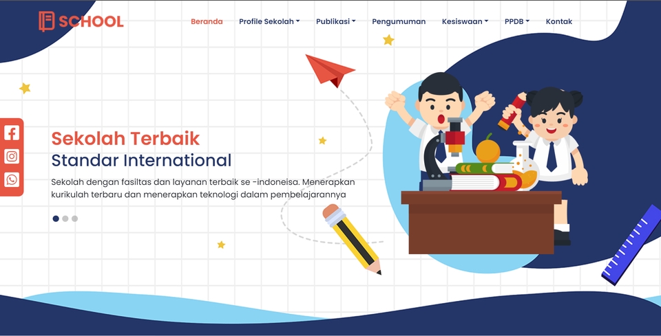 Jasa pembuatan website profesional untuk sekolah dengan standar internasional, dilengkapi dengan fitur modern dan teknologi terkini.