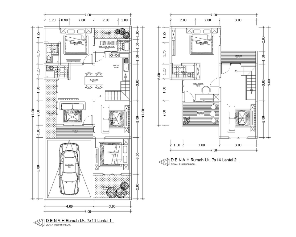 CAD Drawing - Jasa Gambar denah rumah 2D harga per rumah - Sehari bisa jadi - 14