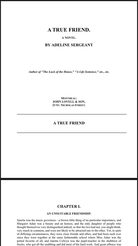 Sampul buku A True Friend novel oleh Adeline Sergeant - Penerjemah Bahasa Inggris untuk Layanan Penerjemahan Bahasa