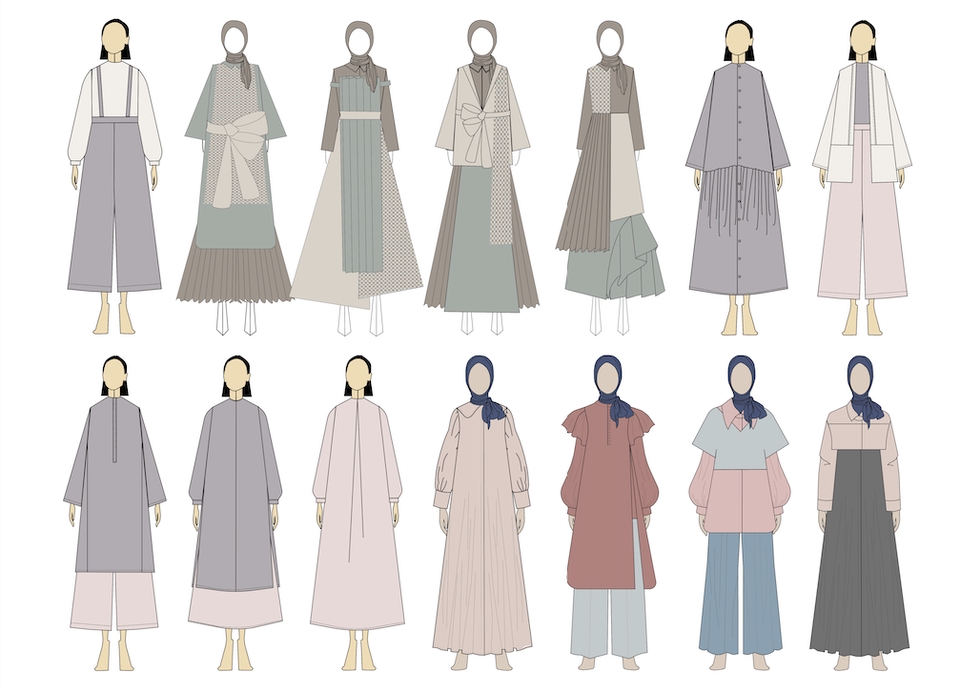 Jasa desain baju, contoh desain baju wanita modern dan kasual.