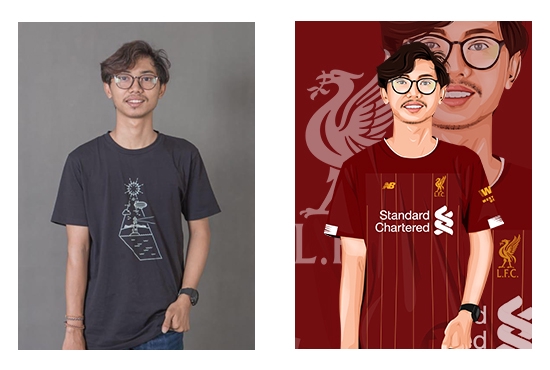 Gambar Potret - Kado Unik Desain Vector / Kartun 1 hari jadi - 3