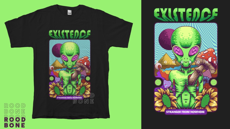 Desain Kaos & Motif - Desain Kaos Dengan Ilustrasi Psychedelic - 1