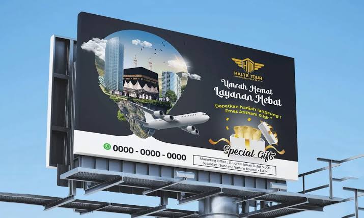 Jasa desain spanduk online umroh hemat layanan hebat desain banner promosi