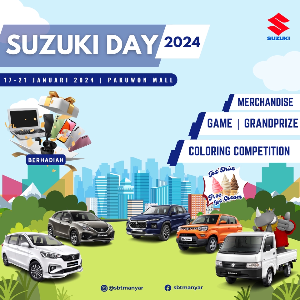 Jasa desain banner instagram Suzuki Day 2024 di Pakuwon Mall, desain banner online, buat banner instagram, desain gambar promosi instagram, banner promosi instagram, jasa pembuatan banner instagram.