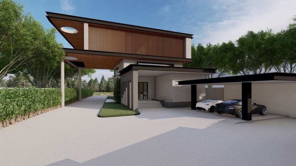 เขียนแบบวิศวกรรมและออกแบบโครงสร้าง - เขียนแบบบ้านพักอาศัย - 1