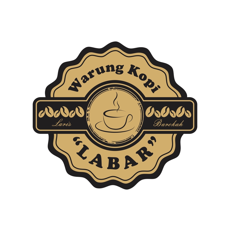 Desain logo warung kopi Labar, jasa desain logo online murah, bikin logo cafe, logo rumah makan