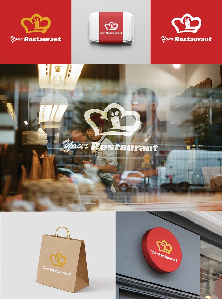 Jasa desain logo restoran dengan desain logo minimalis dan modern.