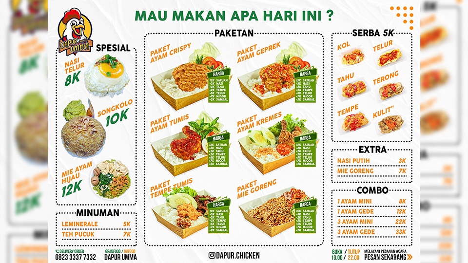 Digital Printing - Desain Menu Jualan - 1