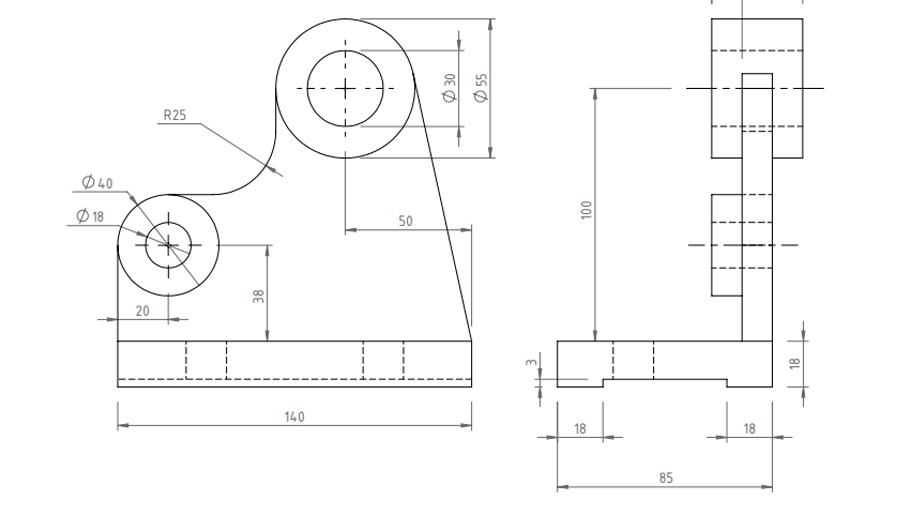 CAD Drawing - MENGGAMBAR 2D BAGIAN MEKANIK DENGAN AUTOCAD SOLIDWORKS REVISI TAK TERBATAS - 10