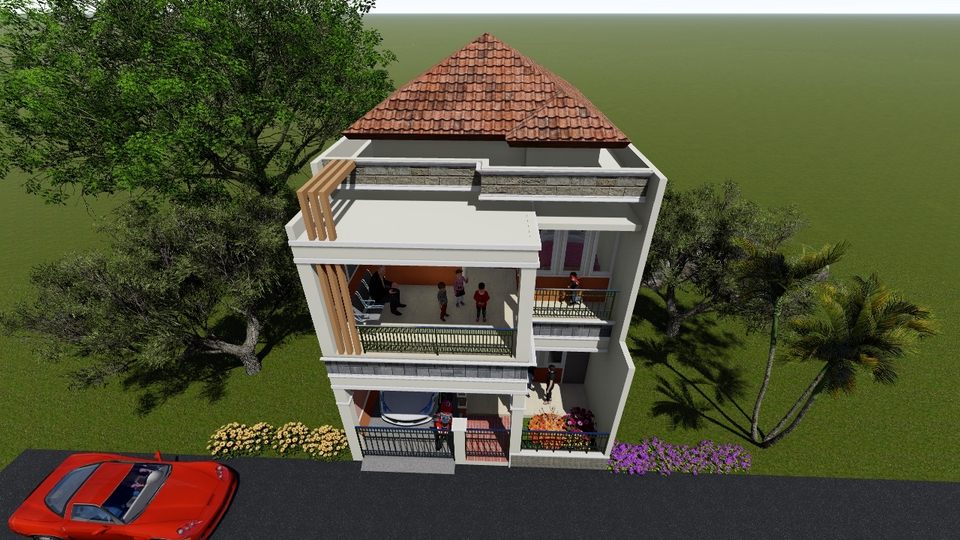 3D & Perspektif - JASA DESAIN RUMAH GAMBAR 3D PRESFEKTIF - 3