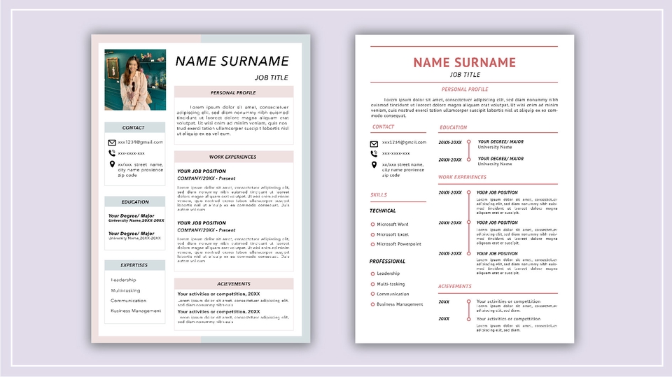 รับออกแบบ Resume/CV สำหรับสมัครงาน I TH-EN รับออกแบบ Resume/Cv สำหรับสมัครงาน I Th-En