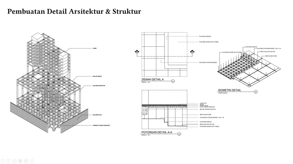 CAD Drawing - Gambar kerja 2D autocad/archicad BIM as built, shop drawing, DED arsitektur - 3