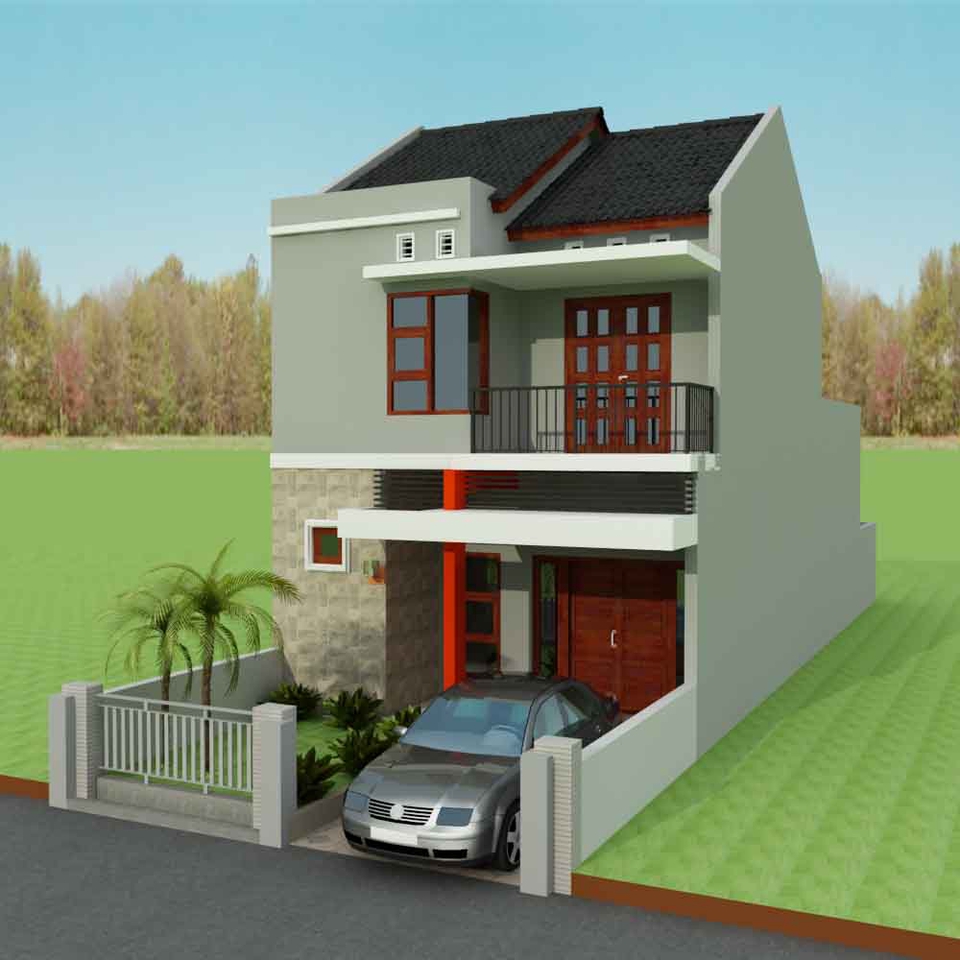 3D & Perspektif - Fasat Rumah Minimalis - 3