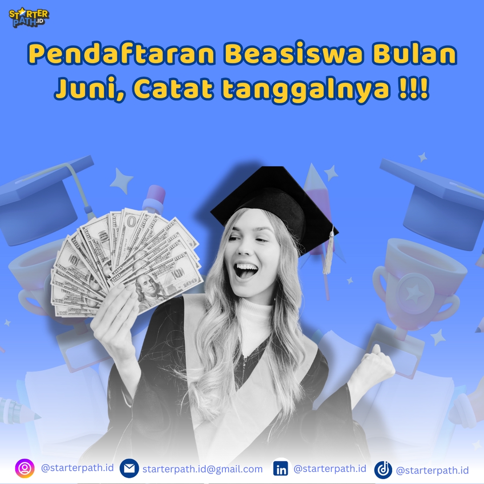 Jasa desain banner instagram untuk promosi beasiswa bulan Juni, desain banner menarik dan profesional, dapatkan beasiswa sekarang!