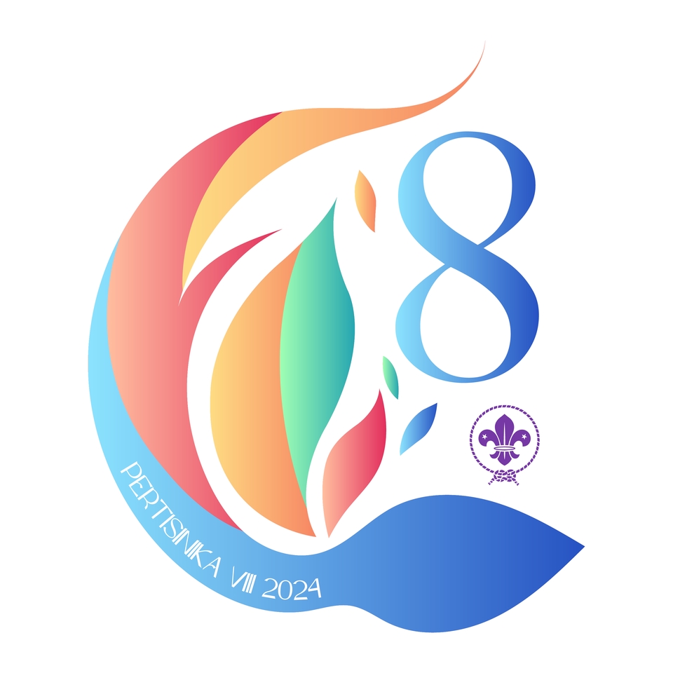 Logo desain warna-warni dengan latar belakang biru untuk perusahaan dan komunitas, cocok untuk jasa pembuatan logo online.