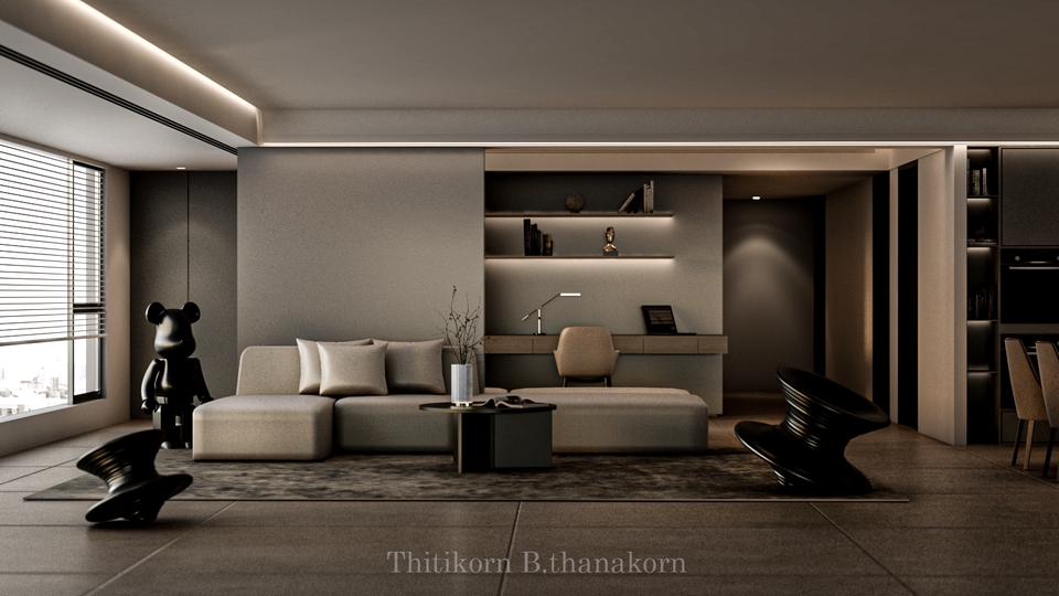 3D Perspective - รับ render interior perspective - 3