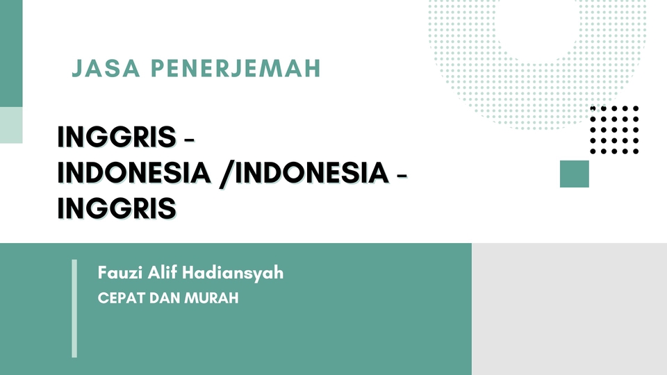 Penerjemahan - Terjemahan Bahasa Inggris - Indonesia dan Sebaliknya - 1