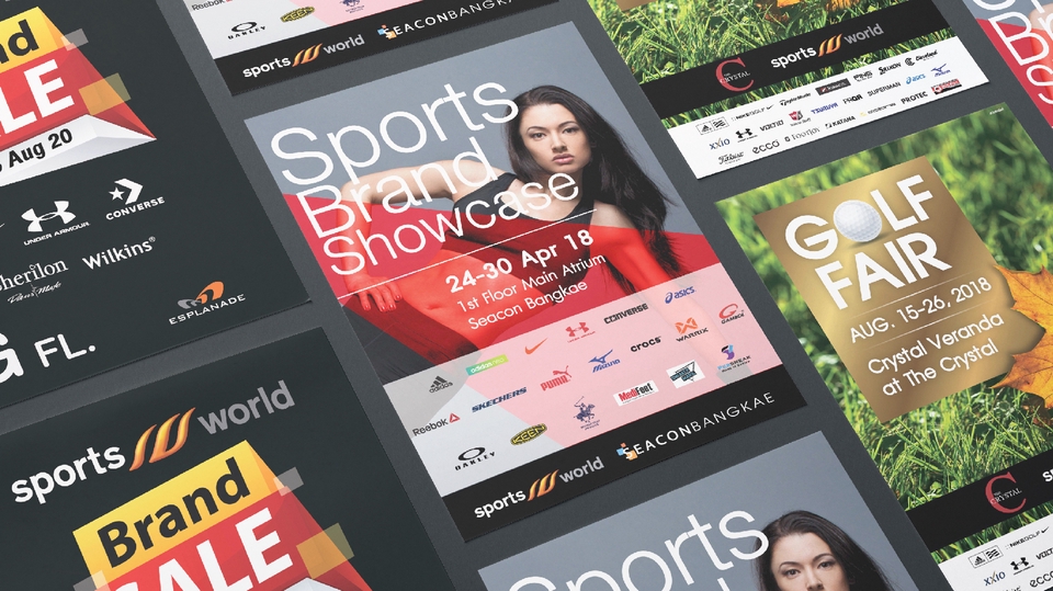 ออกแบบแบนเนอร์เว็บไซต์งานกีฬาและกอล์ฟ โปรโมชั่นสินค้าแบรนด์ดัง