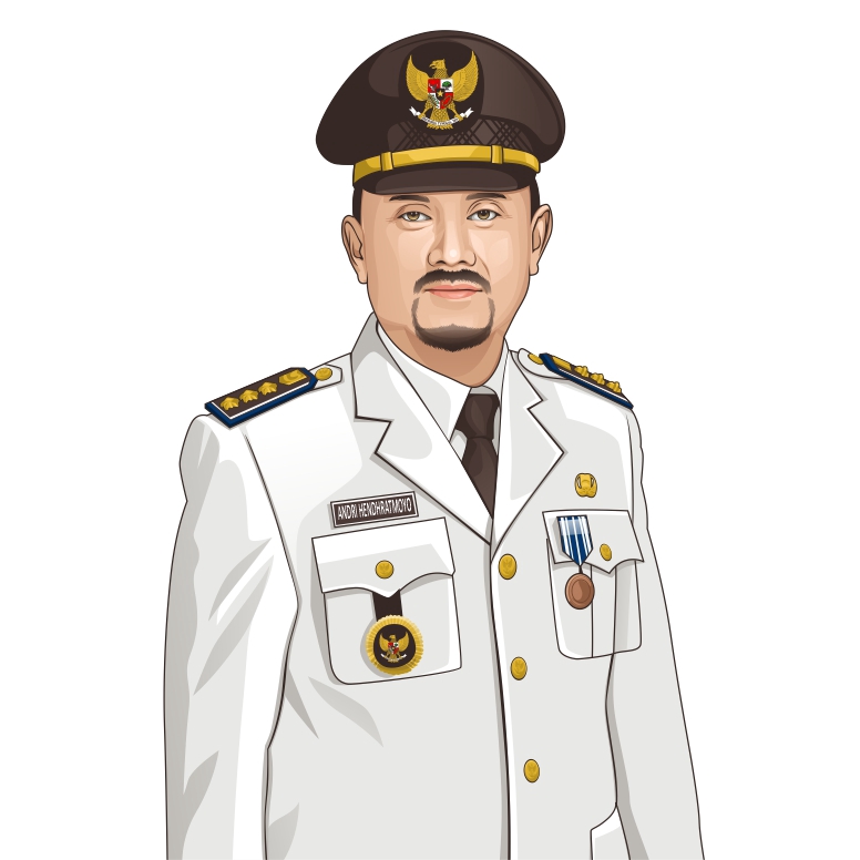 Ilustrasi desain kartun pria berpakaian seragam resmi dengan topi