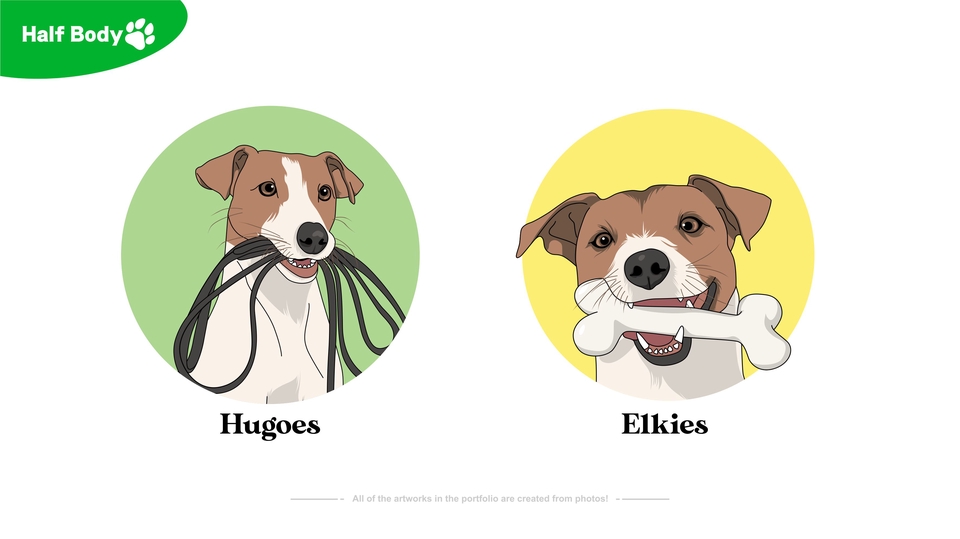 Ilustrasi kartun anjing Jack Russel Terrier dengan tali dan mainan, jasa ilustrasi hewan, gambar ilustrasi hewan, ilustrasi anjing, desain ilustrasi hewan, gambar kartun anjing, jasa gambar kartun, gambar hewan lucu.