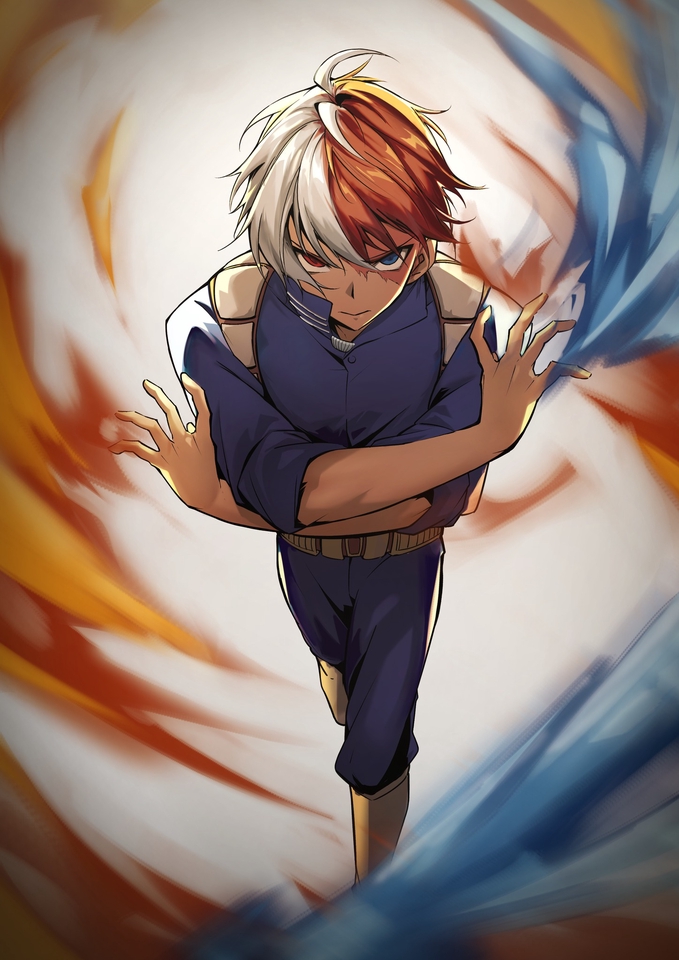 รับวาดรูปภาพประกอบ ดิจิตอลเพ้นท์  สไตล์การ์ตูน ภาพตัวละคร ภาพชายหนุ่มผมแดงและขาว