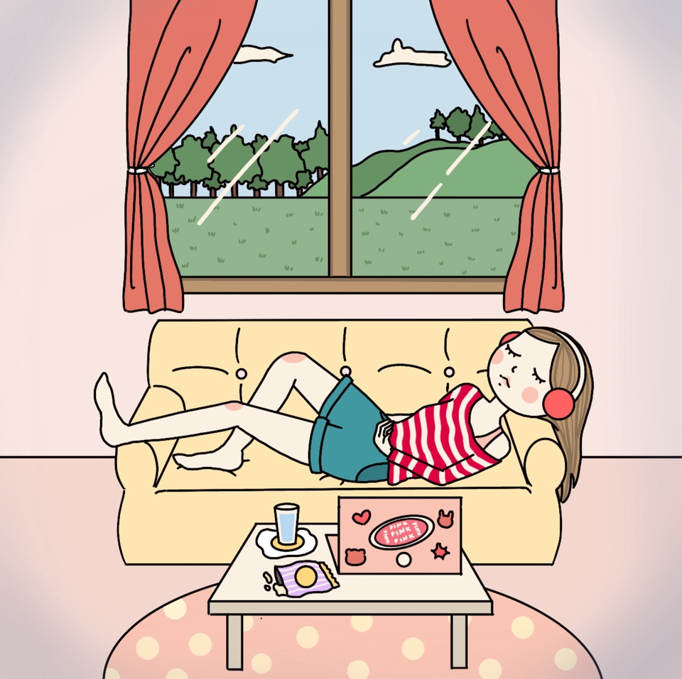 รับวาดรูปประกอบนิทาน ภาพประกอบการ์ตูนน่ารัก สไตล์ญี่ปุ่น วาดภาพคนนอนพักผ่อน