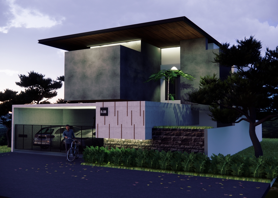 3D & Perspektif - DESAIN ARSITEKTUR, Denah + Tampak + Rendering Eksterior/interior - 11