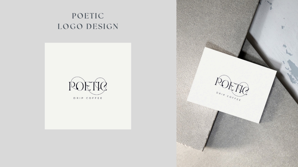 ออกแบบโลโก้ Poetic Drip Coffee สไตล์เรียบหรู มินิมอล