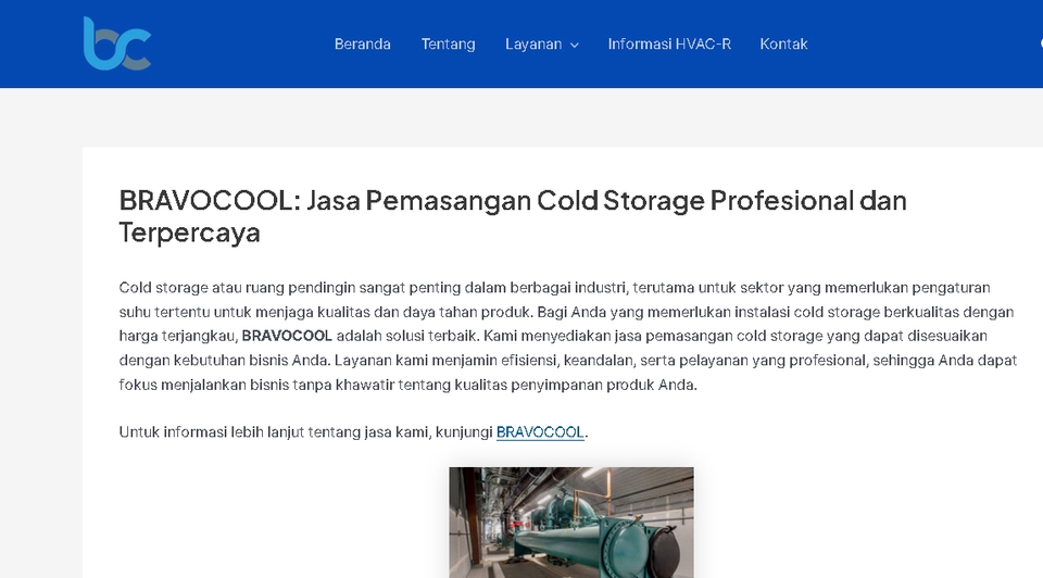 Jasa Pemasangan Cold Storage Profesional dan Terpercaya BRAVOCOOL