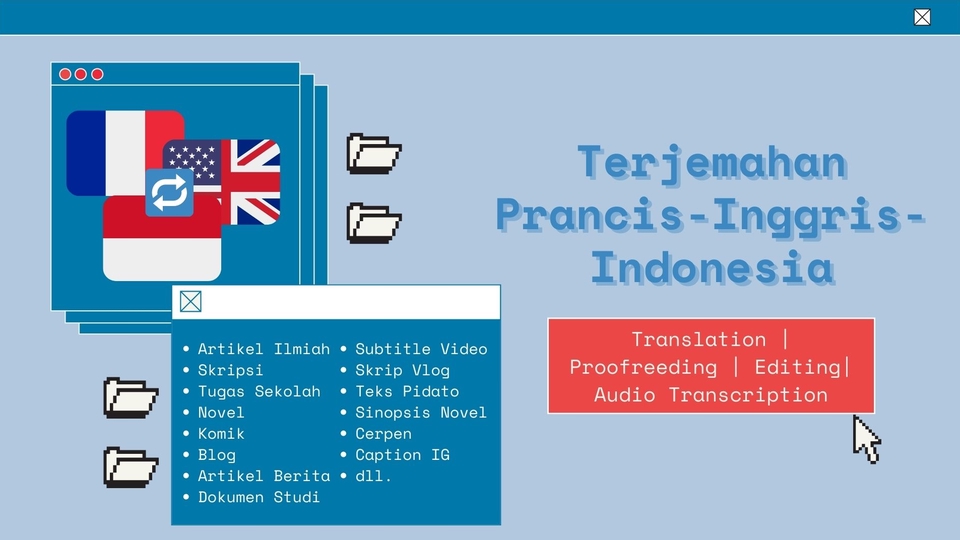 Terjemahan Prancis-Inggris-Indonesia