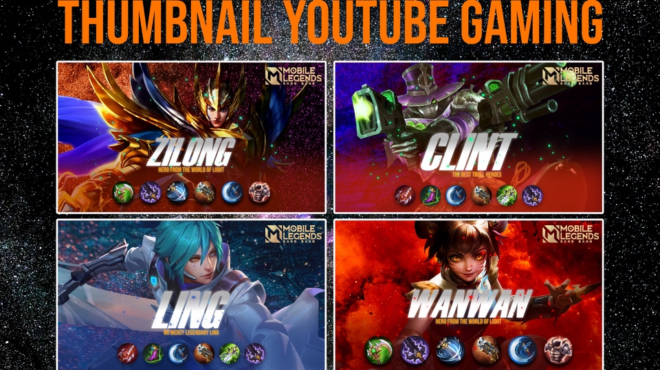 Banner Online - PAKET HEMAT.... Bikin Thumbnail Game Untuk Youtube (Mobile Legends, AOV, LOL, Dsb) - 1