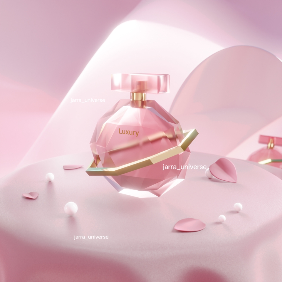 รับปั้นโมเดล 3d ขวดน้ำหอม สไตล์หรูหรา 3d model packshot