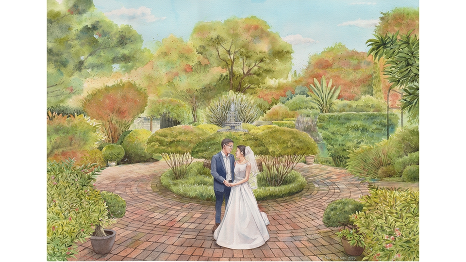 วาดภาพประกอบ - วาดภาพประกอบสีน้ำ ภาพวิวทิวทัศน์ สัตว์เลี้ยง ดอกไม้ - 13