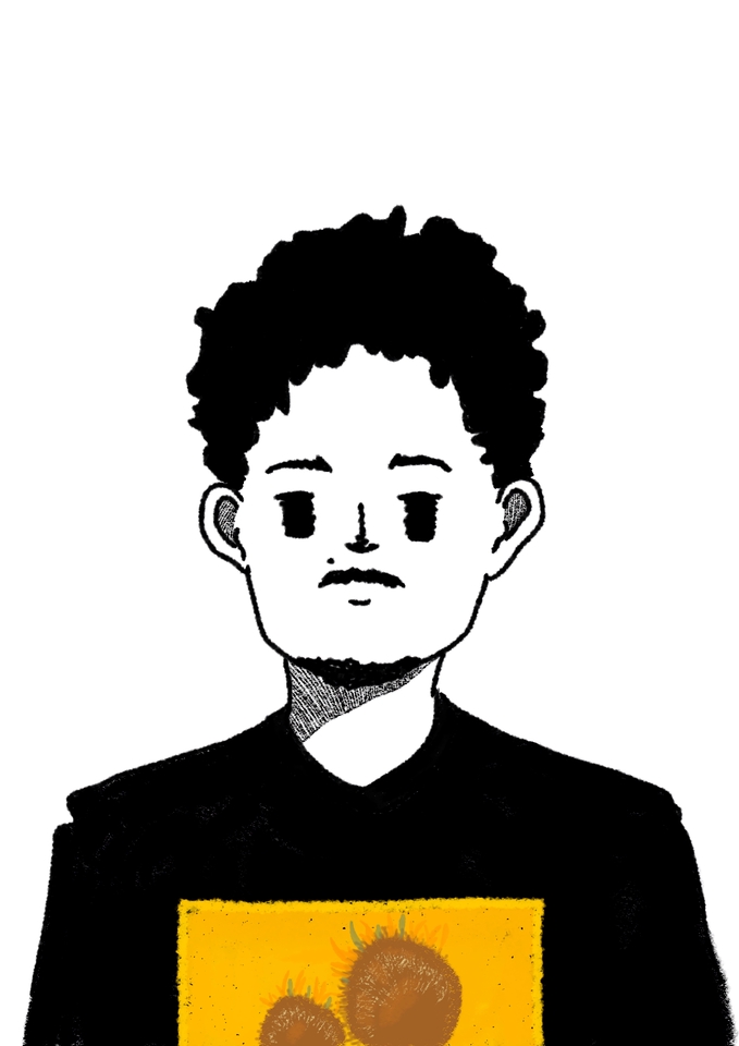 รับวาดรูปการ์ตูน คนหนุ่มน่ารัก สไตล์มินิมอล