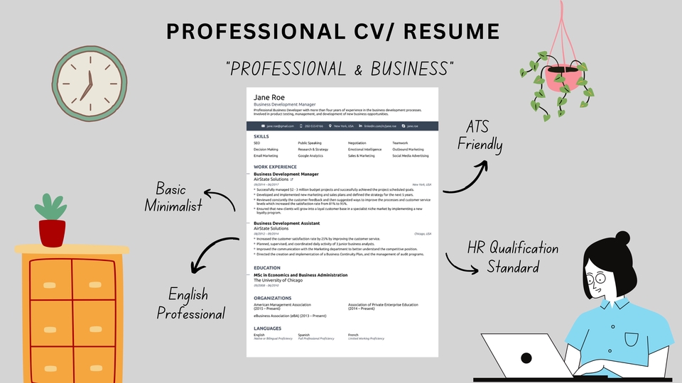 Portfolio & Resume - PROFESSIONAL RESUME & CV ATS FRIENDLY - 1