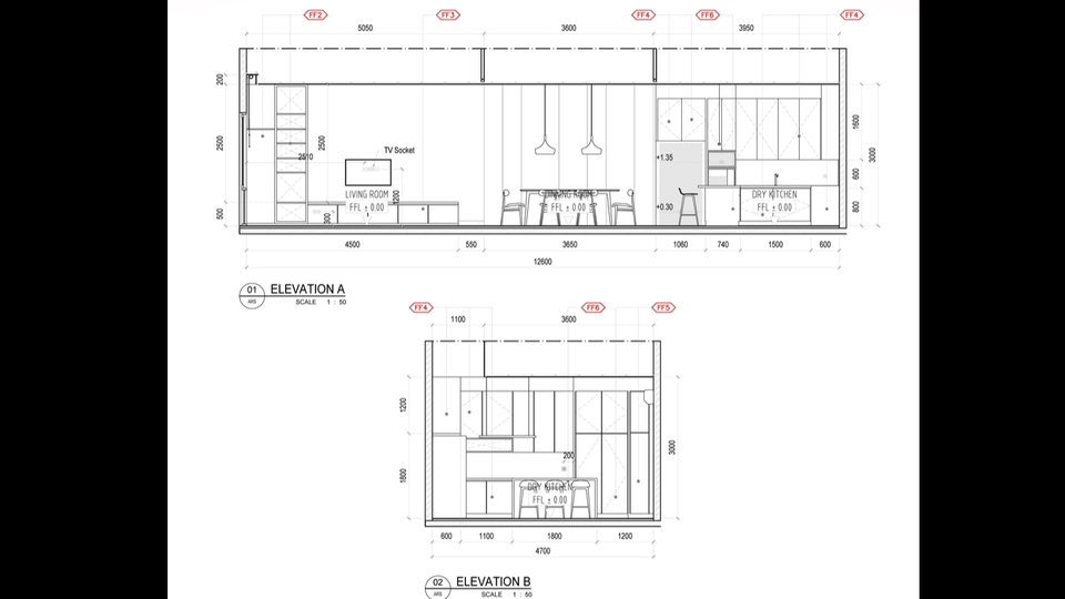 CAD Drawing - Interior CAD DD Drawing (Include CAD furniture drawing) - 2