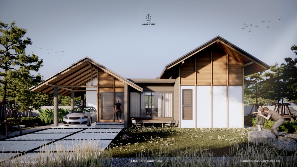 ออกแบบบ้าน3D perspective โมเดลบ้าน3มิติ รับเขียนแบบบ้าน3D ราคาถูก