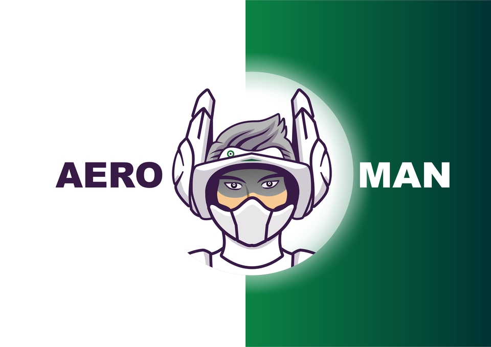 Jasa desain karakter kartun Aero Man, desain karakter game, maskot keren, pembuatan karakter VTuber
