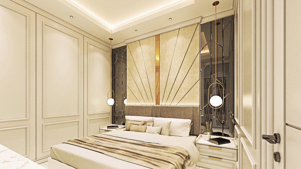 Desain Interior Kamar Tidur Minimalis dengan Pencahayaan yang Cantik