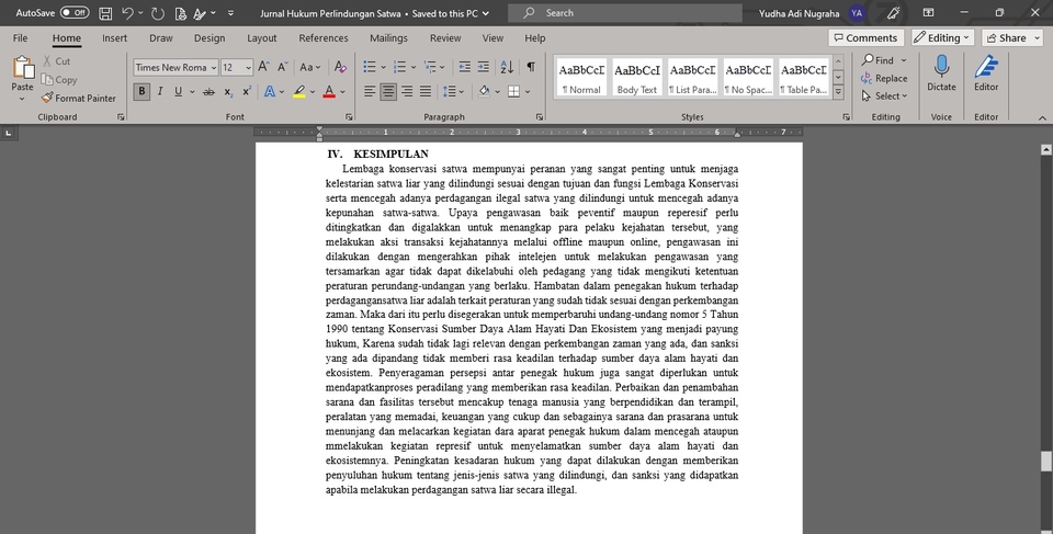 Pengetikan Umum - Pembuatan Jurnal , Artikel dan Makalah Hukum - 4